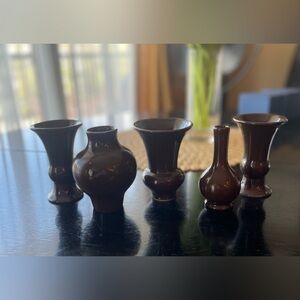 Set of Mini Brown Vases